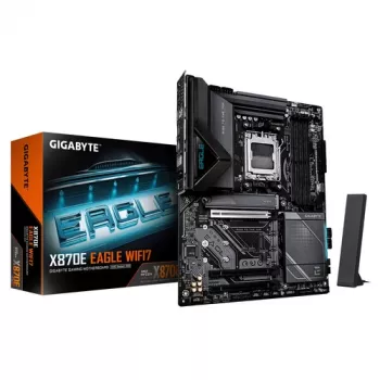 GIGABYTE X870E EAGLE WIFI7 AM5 ATX-bundkort, 4x DDR5, HDMI, DP, 4x M.2, USB4, Wi-Fi 7, 5GbE