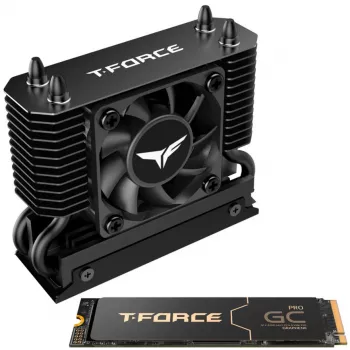 Team Group T-Force GC PRO 2TB M.2 2280 PCIe Gen5 NVMe SSD med T-FORCE DARK AirFlow-kølelegeme, sort