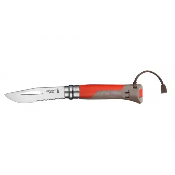 Opinel No. 08 Outdoor rød multifunktions-lommekniv
