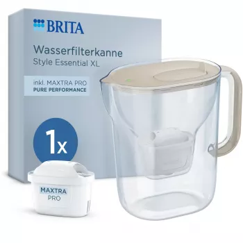 BRITA Style Essential XL vandfilterkande 3,6L hvid + MAXTRA PRO Pure Performance Sand