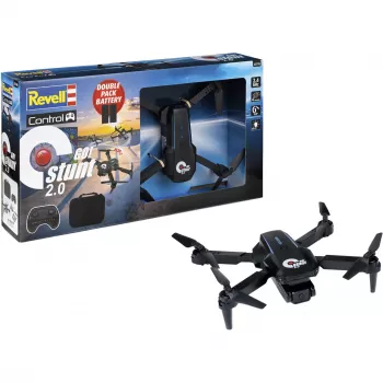 Revell RC Quadrocopter GO! Stunt 2.0 - 2,4 GHz 4-kanals ready-to-fly-drone med 6-akset gyro, headless-tilstand, 360°-flips, LED-lys, 3 hastighedstrin, LiPo-batteri, til børn fra 8 år