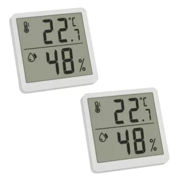 TFA 30.5059.02.02 digitalt termo-hygrometer sæt med 2 stk, hvid/sølv