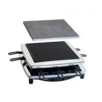 Steba RC 3 Plus Raclette-grill i krom med naturstensplade - 8 personer, 1400W, Krom