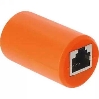 Delock RJ45-kobling hun til hun Cat.6A skærmet med overspændingsbeskyttelse, orange
