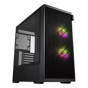 Fortron M330 mini-tower-PC-kabinet med hærdet glas, sort