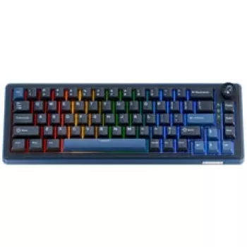 Ducky OK-M 65 mekanisk gaming-tastatur, 65% formfaktor, hot-swappable, RGB-baggrundsbelysning, ANSI-layout, KTT Baby Blue switches