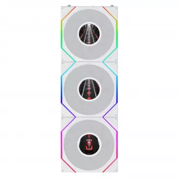Lian Li UNI FAN TL120 LCD FLEX Wireless ARGB 120mm PWM kabinetblæser 3-pak hvid