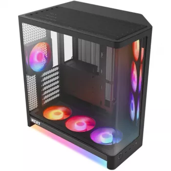 NZXT H6 RGB+ 2026 mid-tower airflow gaming-kabinet sort hærdet glas
