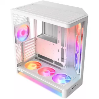 NZXT H6 RGB+ 2026 mid-tower airflow gaming-kabinet hvid hærdet glas