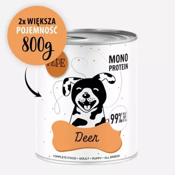 Paka Zwierzaka Pepe Jeleń vådfoder til hunde med hjort 800g