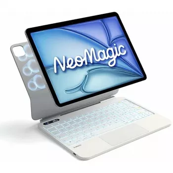 Inateck NeoMagic KB903-11A magnetisk tastaturcover til iPad Air 11 / iPad Pro 11, QWERTZ, mælkehvid