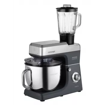 CONCEPT RM6000 planetkøkkenmaskine 1900W 6,5L rustfri skål, 8 hastigheder + pulse, sølv/sort