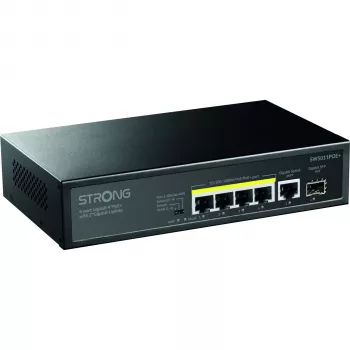 Strong SW5011POE+ 8-Port Gigabit PoE+ Switch, 120W Budget, Metal, Fanless