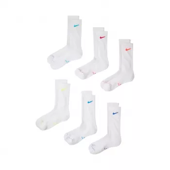 Nike Everyday Elevated 6-pak crew-sokker hvid 35-37,5