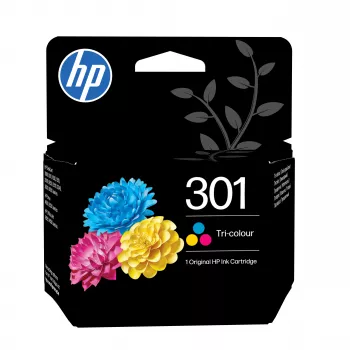 HP 301 original blækpatron (trefarvet, cyan, magenta, gul) - standardkapacitet