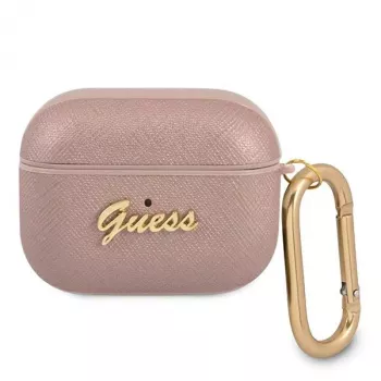 GUESS GUAPSASMP AirPods Pro etui Saffiano Script Metal Collection pink