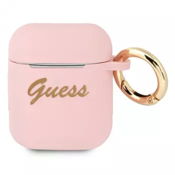 GUESS GUA2SSSI AirPods 1/2 etui pink silikone Vintage Script