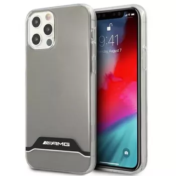 AMG AMHCP12MTCBW iPhone 12/12 Pro gennemsigtigt hardcase elektropletteret sort & hvid