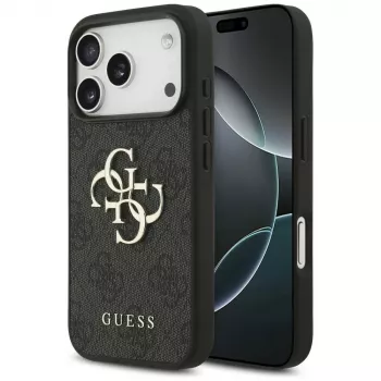 GUESS 4G Big Logo beskyttelsescover til iPhone 17 Pro / 18 Pro – sort