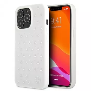 Mercedes-Benz iPhone 13 Pro Max hardcase sølv stjernemønster hvid