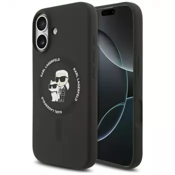 Karl Lagerfeld silikone Karl & Choupette Ring MagSafe-cover til iPhone 17 – sort