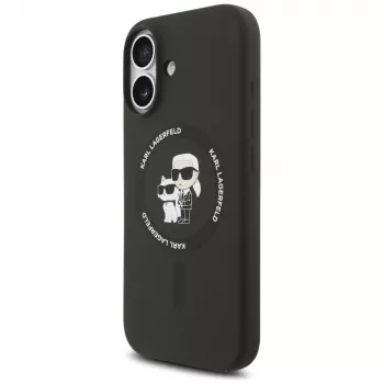 Karl Lagerfeld silikone Karl & Choupette Ring MagSafe-cover til iPhone 17 – sort
