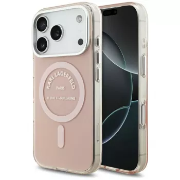 Karl Lagerfeld IML Karl RSG Logo MagSafe-cover til iPhone 17 Pro, pink