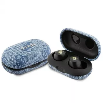 GUESS GUTWSP4EGB True Wireless Bluetooth-høretelefoner med ladestation, ENC, blå Metal