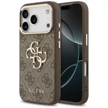 GUESS 4G Big Logo Classic mobilcover til iPhone 17 Pro Max / 18 Pro Max - brun & guld