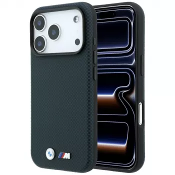 BMW M Quadrille Kevlar Metal Logo MagSafe-cover til iPhone 18 Pro / 17 Pro - Marineblå
