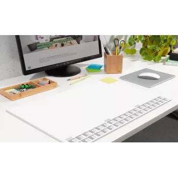 SIGEL H7490 3-Year Calendar Desk Pad, 59.5 x 41 cm, 40 Sheets, White with Grey Print, Non-Slip Cardboard Backing