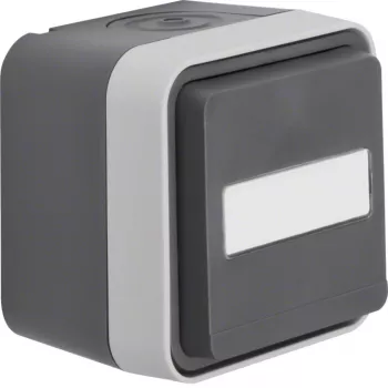 Hager WNC181 SCHUKO Surface-Mounted Socket Outlet with Hinged Lid and Labeling Field, W.1, IP55