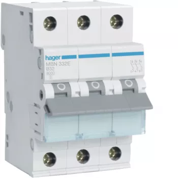 Hager MBN332E automatsikring, 3P, B32, 6 kA