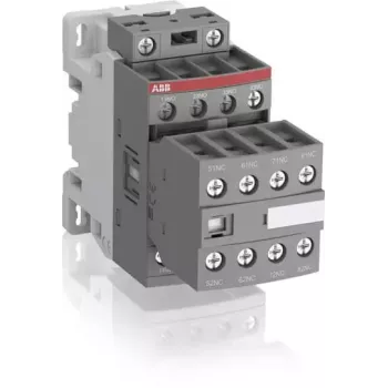 ABB NF44E Auxiliary Contactor, 8-Pole (4NO+4NC), Wide-Range Electronic Coil 24-60V AC / 20-60V DC, Screw Terminals, DIN Rail