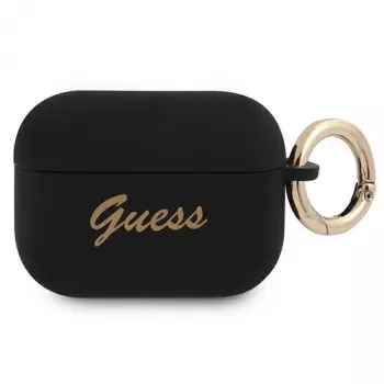 GUESS GUAPSSSK AirPods Pro-etui sort silikone Vintage Script