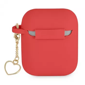 GUESS GUA2LSCHSR AirPods 1/2-etui rød silikone Charm Heart Collection