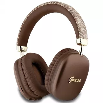 GUESS GUE003639 Gcube Metallic Script Logo on-ear Bluetooth-hovedtelefoner brun