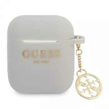 Guess GUA2LSC4EG AirPods 1/2-etui grå silikone vedhæng 4G-kollektion