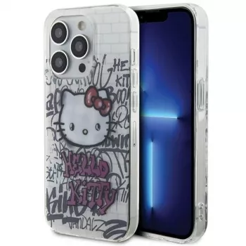 Hello Kitty HKHCP15LHDGPHT iPhone 15 Pro hardcase IML Kitty On Bricks Graffiti hvid