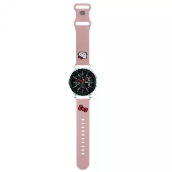 Hello Kitty universelt silikonearmbånd 22 mm pink Kitty-hoved-design