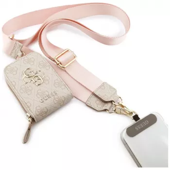 GUESS 4G Metal Logo universel crossbody-telefonrem lille pung - pink
