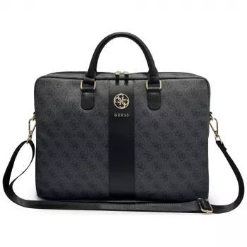 GUESS 4G Round & Classic Logos Stripe 16 inch Laptop Bag Black