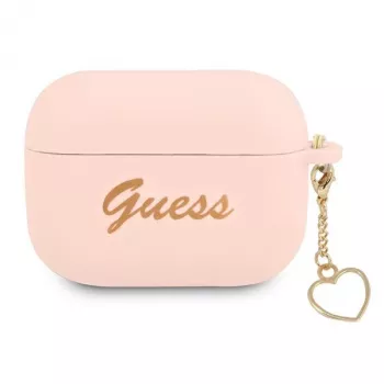 GUESS AirPods Pro cover Pink Silikone Charm Heart Collection