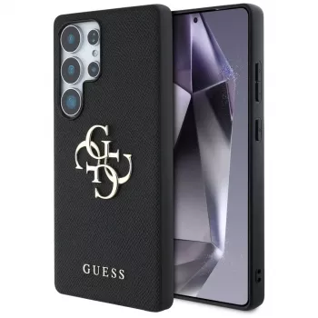 GUESS Grained Big 4G Logo Small Classic Logo cover til Samsung Galaxy S25 Ultra - sort