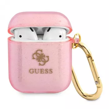 GUESS Glitter Collection Beskyttelsescover til Apple AirPods 1/2 - Pink