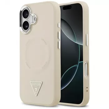 GUESS Triangle Logo MagSafe Case for iPhone 17 – Beige