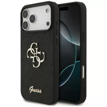 GUESS Fixed Glitter Big 4G cover til iPhone 18 Pro Max / 17 Pro Max - sort