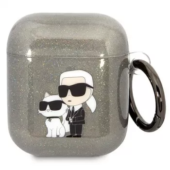 Karl Lagerfeld KLA2HNKCTGK AirPods 1/2 cover sort Glitter Karl & Choupette