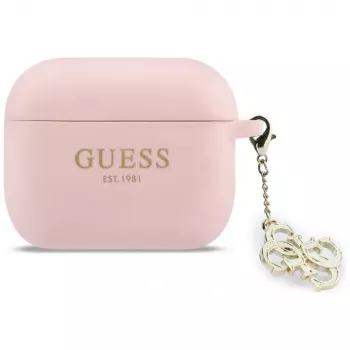 GUESS Silicone 4G Charm Case for AirPods Pro 3, Pink