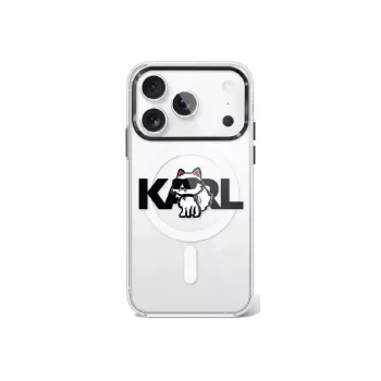 Karl Lagerfeld IML Choupette Sketch Logo MagSafe-cover til iPhone 17 Pro - Transparent